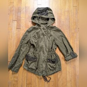 Anthropologie Hei Hei Layered Linen Cotton Lace Etta Anorak Jacket Trench Sz S